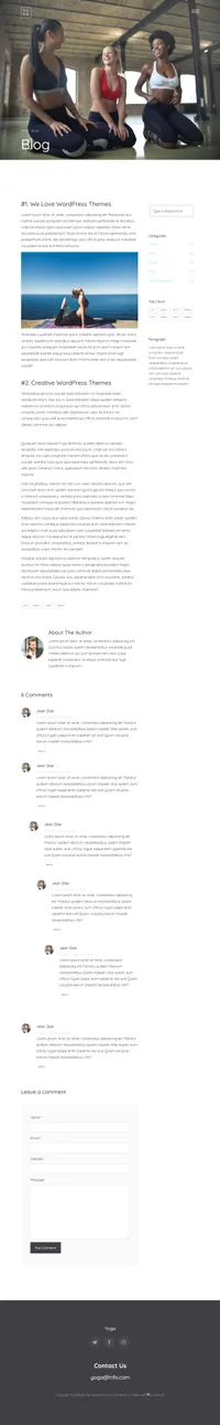 yoga mini website template desktop screenshot