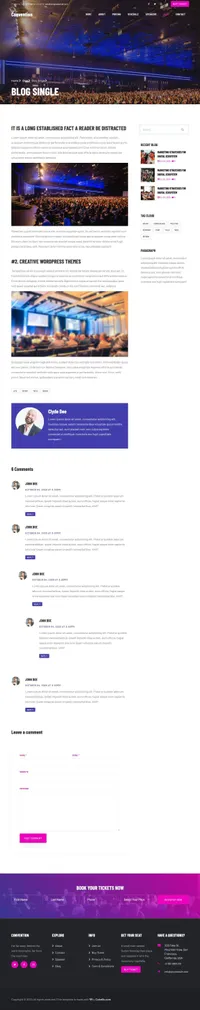 convention mini website template desktop screenshot