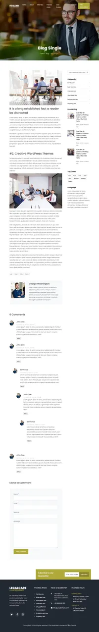 legalcare mini website template desktop screenshot