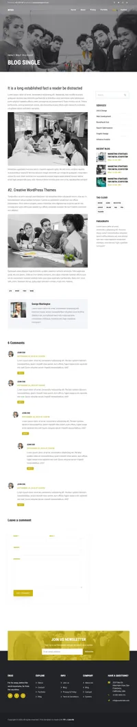 eroo mini website template desktop screenshot