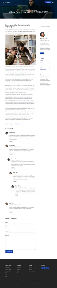 careers mini website template desktop screenshot