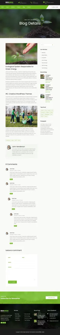ecogreen mini website template desktop screenshot