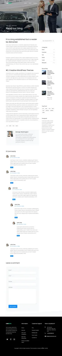 carbook mini website template desktop screenshot