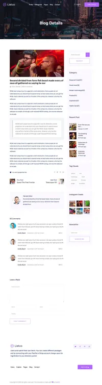 listco mini website template desktop screenshot