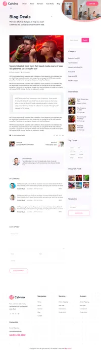 calvino mini website template desktop screenshot