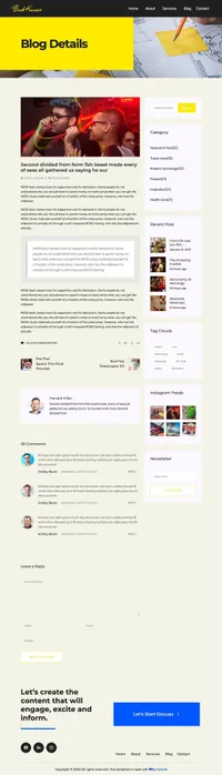 buckkinnear mini website template desktop screenshot