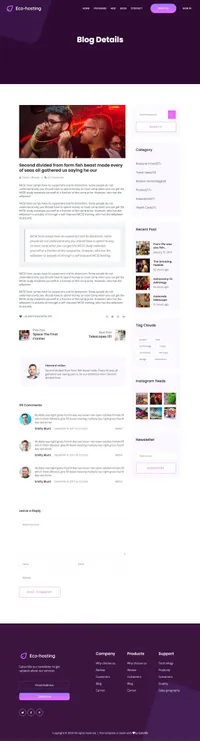 ecohosting mini website template desktop screenshot