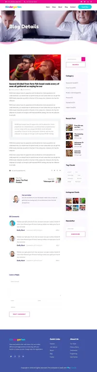 kindergarten mini website template desktop screenshot