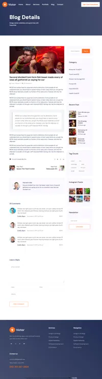 victor mini website template desktop screenshot