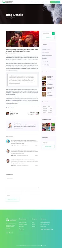 environmentalorganization mini website template desktop screenshot