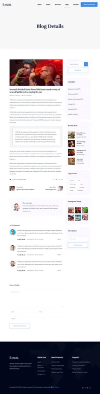 loan mini website template desktop screenshot