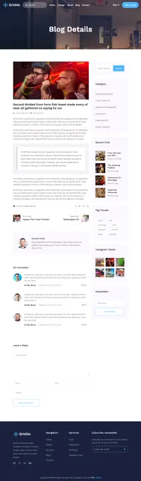 gricklo mini website template desktop screenshot