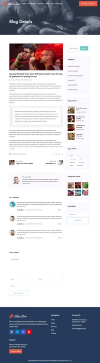 charitee mini website template desktop screenshot