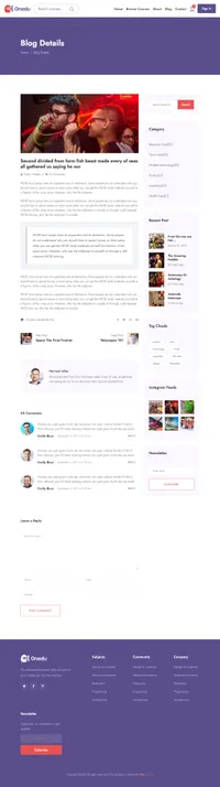 onedu mini website template desktop screenshot