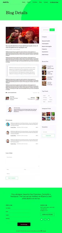 jackco mini website template desktop screenshot
