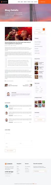 consto mini website template desktop screenshot