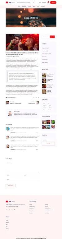abcbook mini website template desktop screenshot