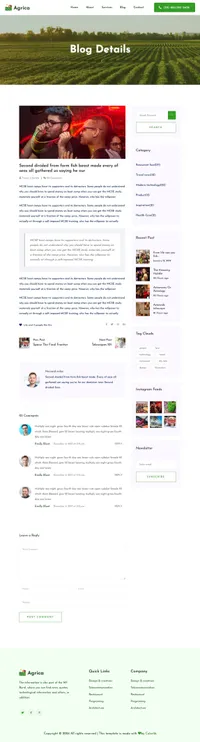 agrica mini website template desktop screenshot