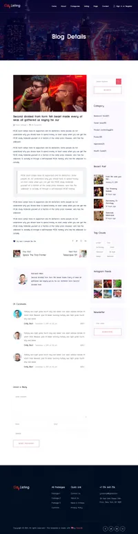 citylisting mini website template desktop screenshot