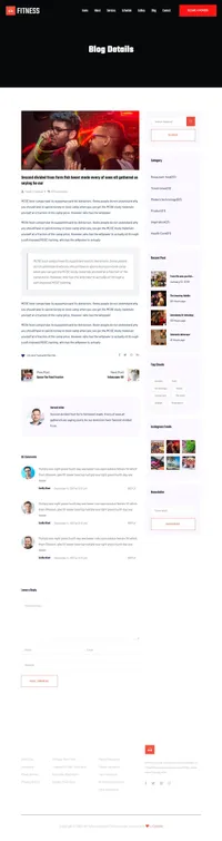 fitnessclub mini website template desktop screenshot