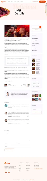 cakes mini website template desktop screenshot