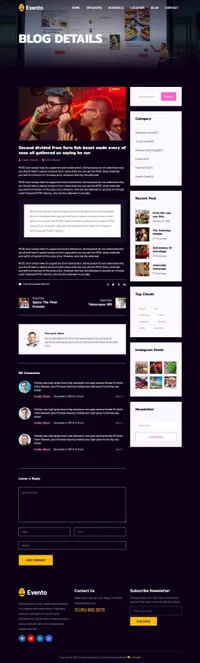 eventotemplate mini website template desktop screenshot