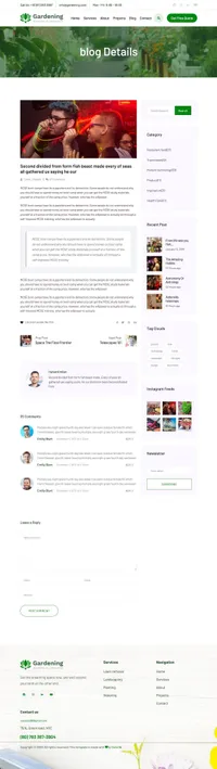 gardening mini website template desktop screenshot