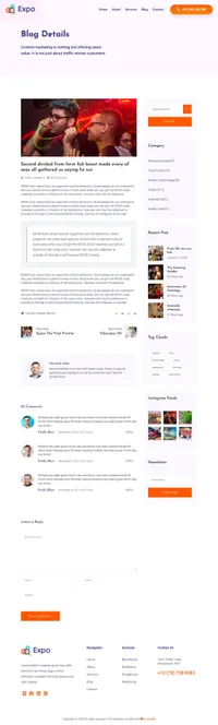 expo mini website template desktop screenshot