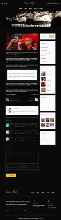 cakeshop mini website template desktop screenshot