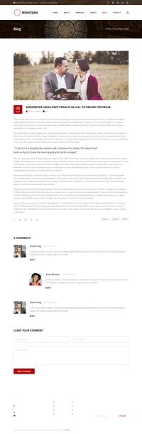 mimosan mini website template desktop screenshot