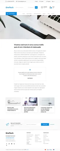 onetech mini website template desktop screenshot