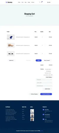 aroma mini website template desktop screenshot