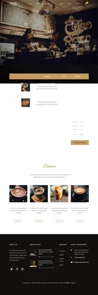 coffee mini website template desktop screenshot