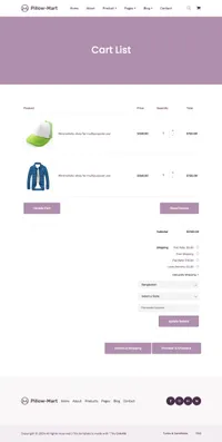 pillow-mart mini website template desktop screenshot