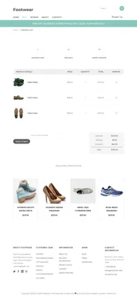 footwear mini website template desktop screenshot