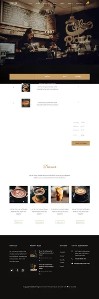 coffee-blend mini website template desktop screenshot