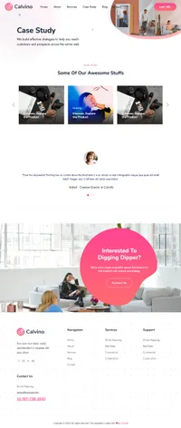 calvino mini website template desktop screenshot