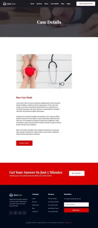 justlaw mini website template desktop screenshot