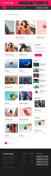 videomag mini website template desktop screenshot