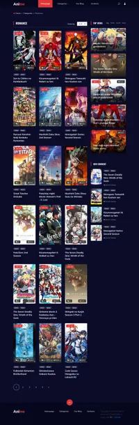 anime mini website template desktop screenshot