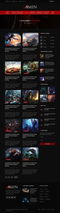 amin mini website template desktop screenshot