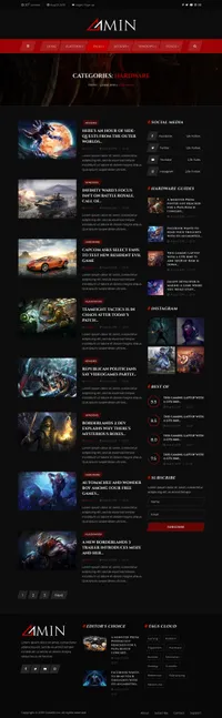 amin mini website template desktop screenshot