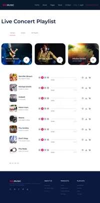 solmusic mini website template desktop screenshot