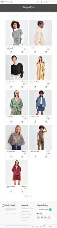 little-closet mini website template desktop screenshot