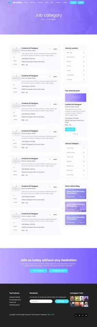 joblisting mini website template desktop screenshot