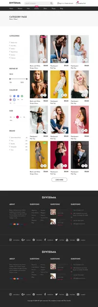 divisima mini website template desktop screenshot