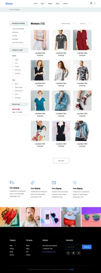 winter mini website template desktop screenshot