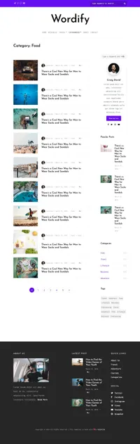 wordify mini website template desktop screenshot