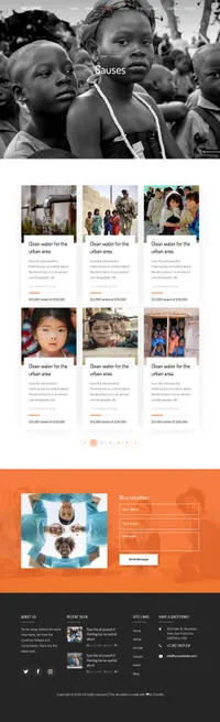 welfare mini website template desktop screenshot