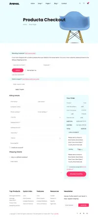 aranoz mini website template desktop screenshot